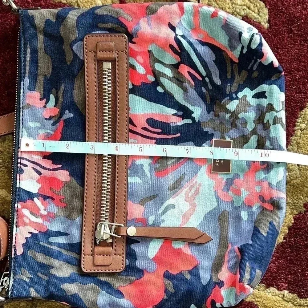 FOSSIL Women's Dawson Crossbody Bag Floral Canvas Camouflage Purse - Picture 14 of 14